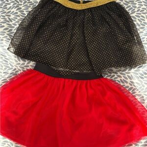 Set of Two Tulle Skirts - Black and Red 3T